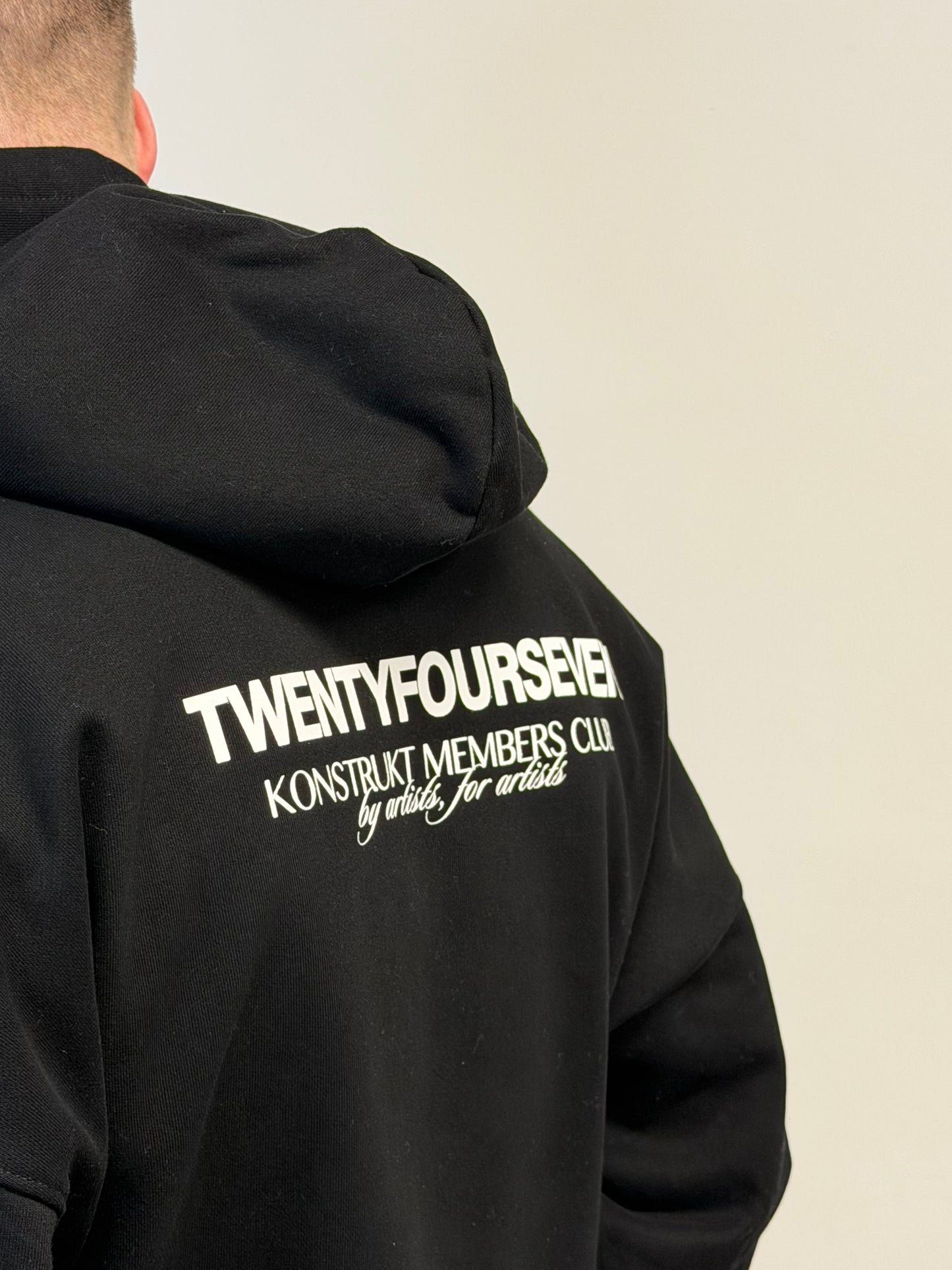 KONSTRUKT MEMBERS CLUB X TWENTYFOURSEVEN Heavyweight Hoodie Jet Black