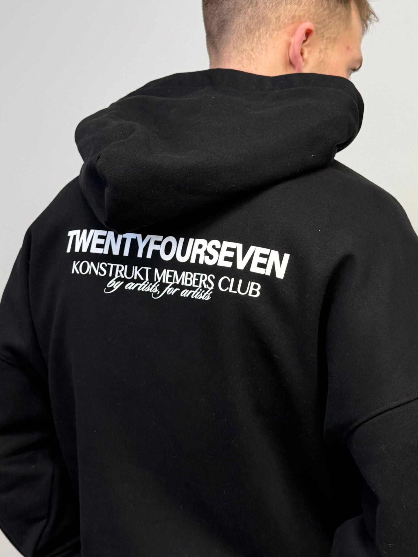 KONSTRUKT MEMBERS CLUB X TWENTYFOURSEVEN Heavyweight Hoodie Jet Black
