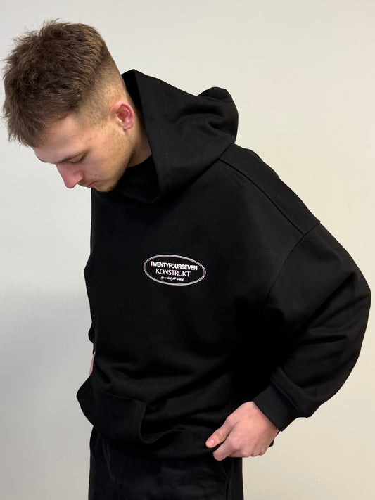 KONSTRUKT MEMBERS CLUB X TWENTYFOURSEVEN Heavyweight Hoodie Jet Black