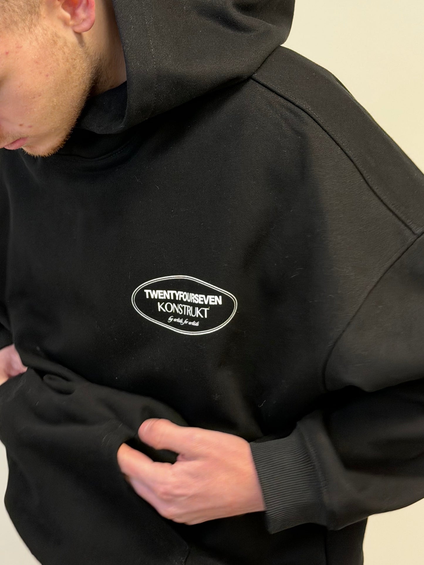 KONSTRUKT MEMBERS CLUB X TWENTYFOURSEVEN Heavyweight Hoodie Jet Black