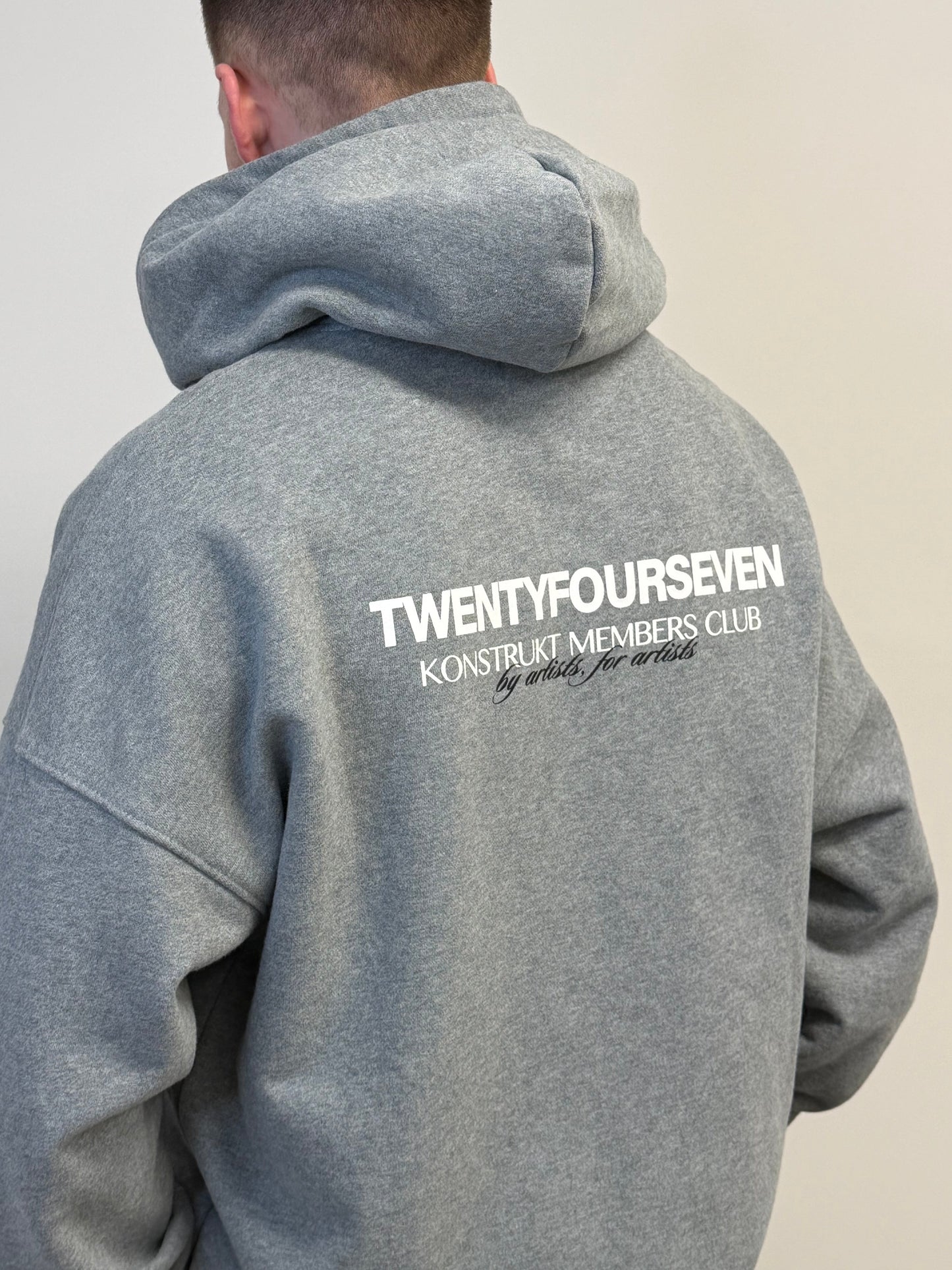 KONSTRUKT MEMBERS CLUB X TWENTYFOURSEVEN Heavyweight Hoodie Grey Marl